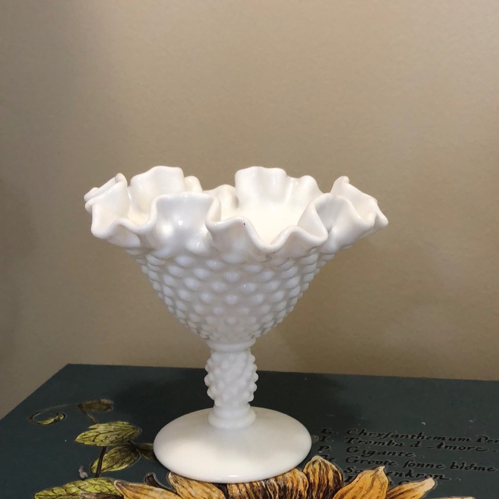 Vintage Fenton White Hobnail Milk Glass Vase